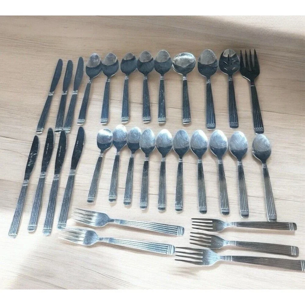 Royal Household Stainless Steel Flatware Discontinued Lot of 31 Vintage Malaysia